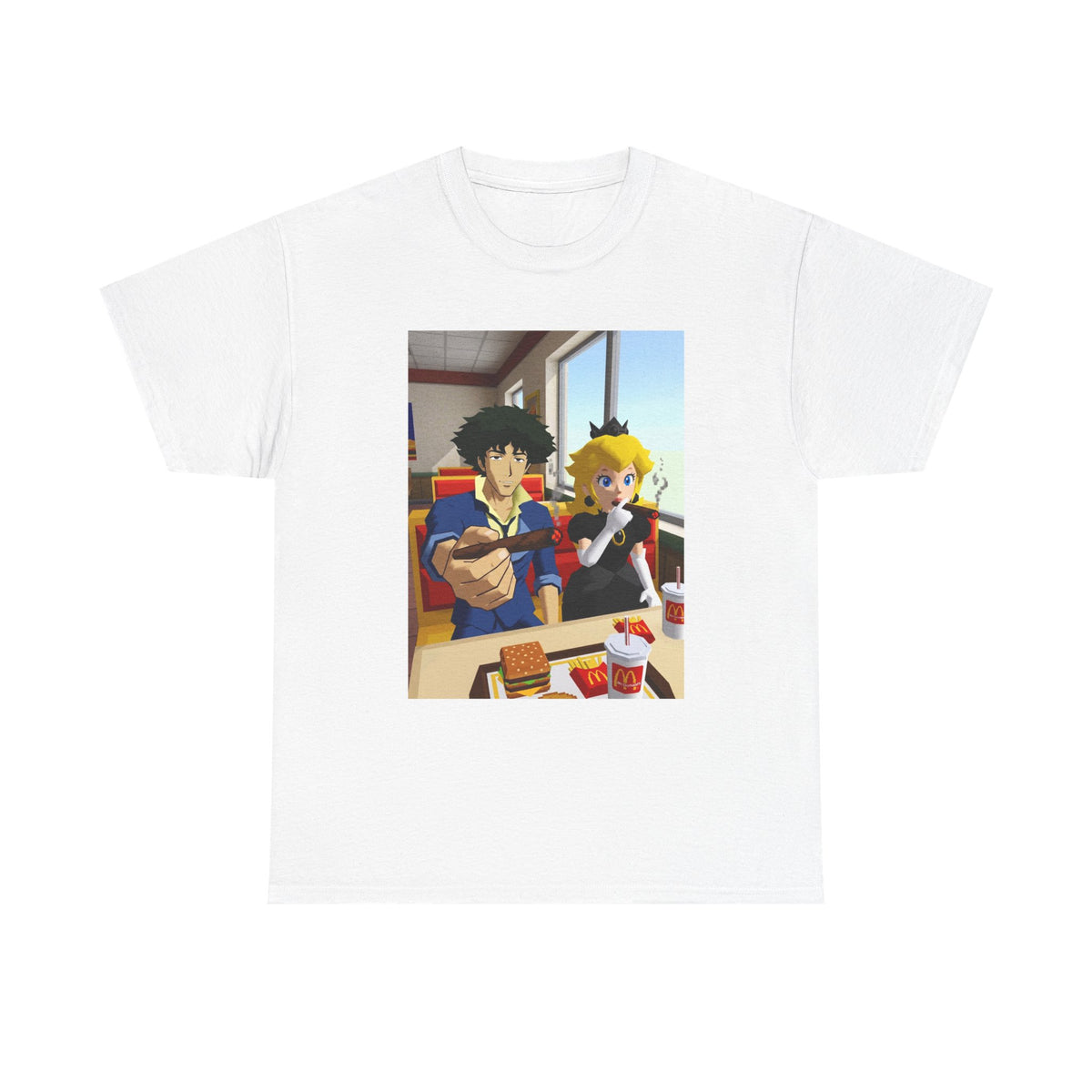 Spike and Peach Smoking Fast Food Tee (Design 3)