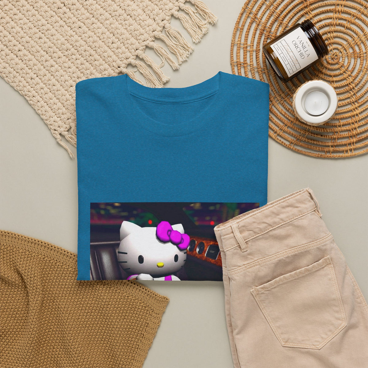 Hello Kitty Pouring Lean In Car Tee