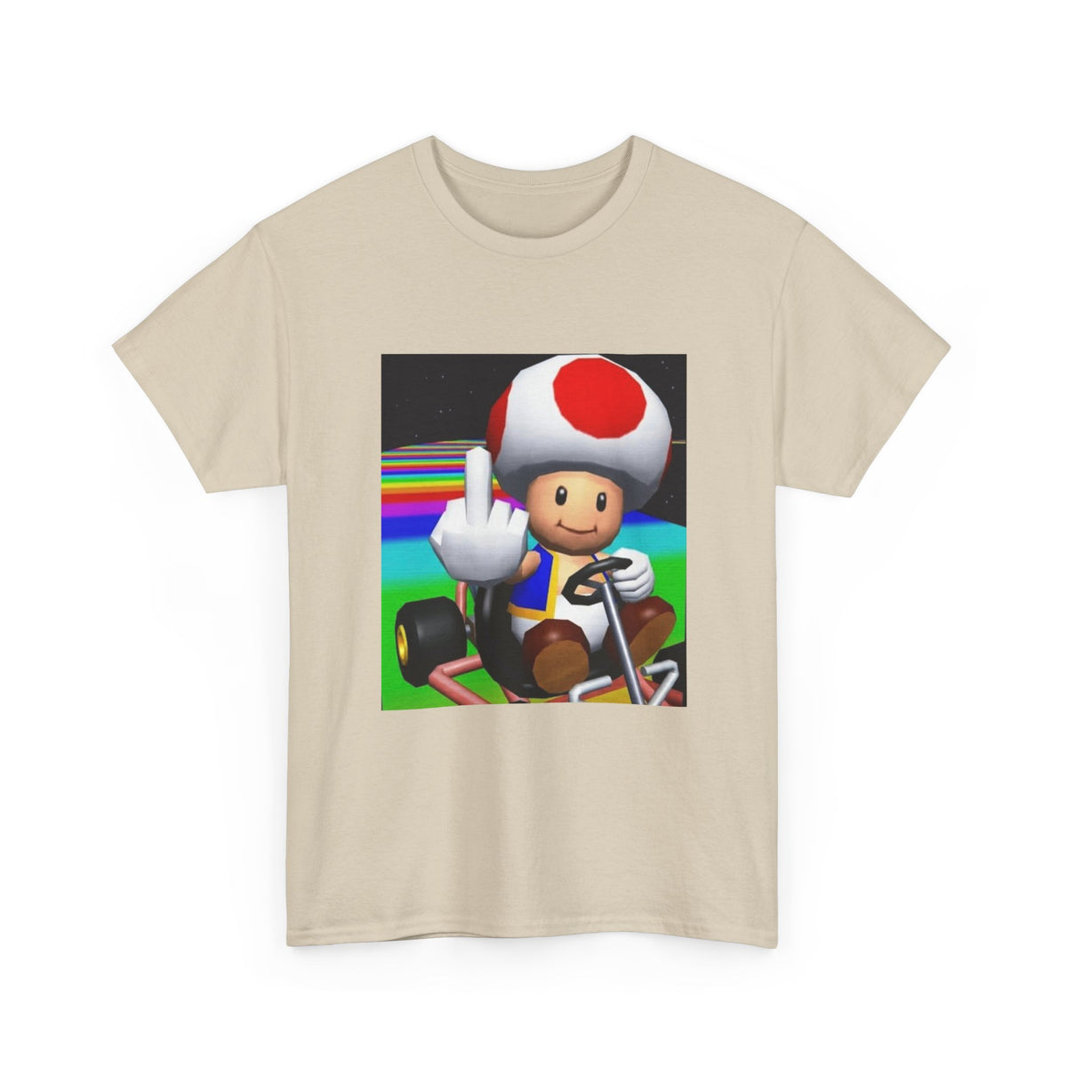 Toad Flipping The Bird On Rainbow Road Tee