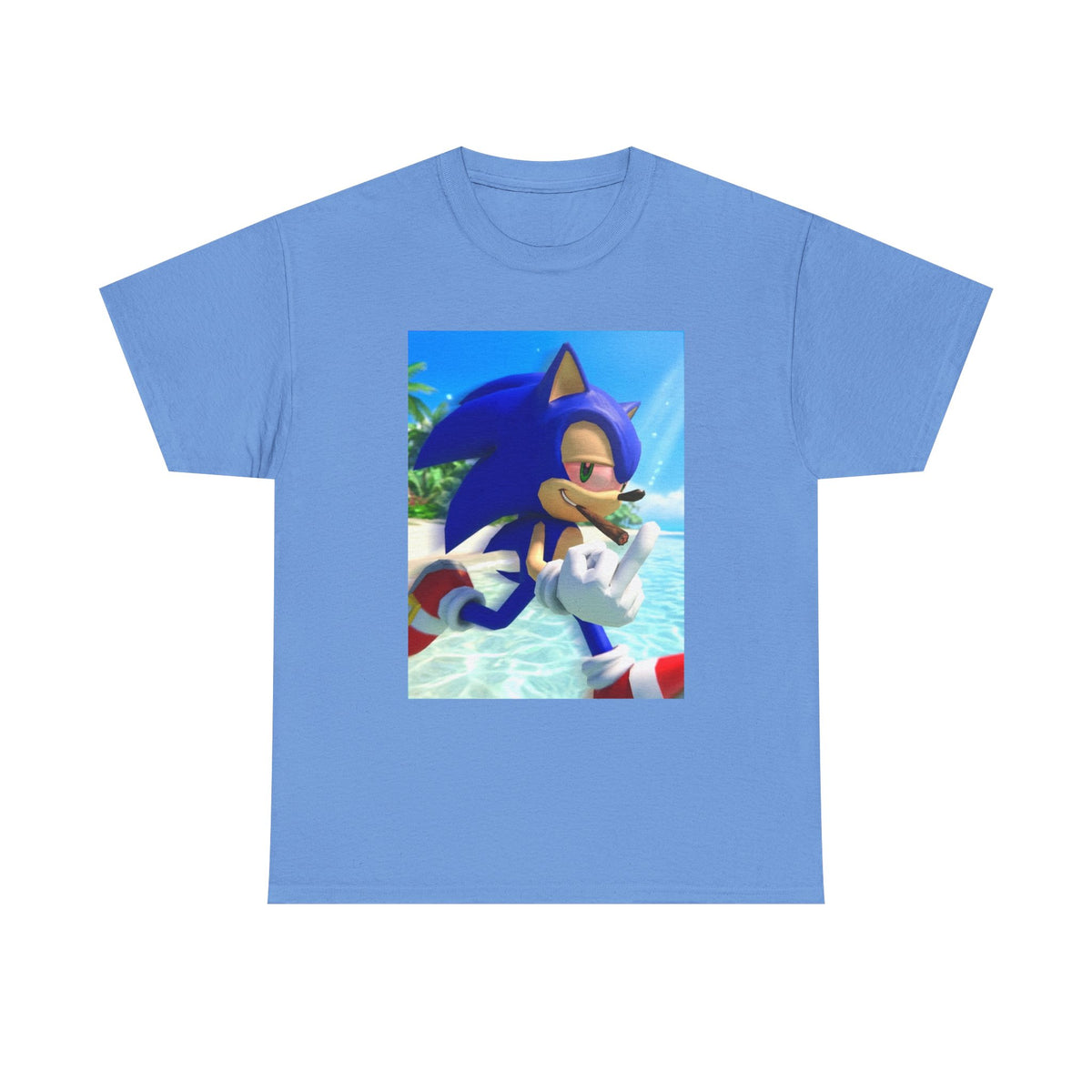Sonic Smoking Blunt At Beach Tee