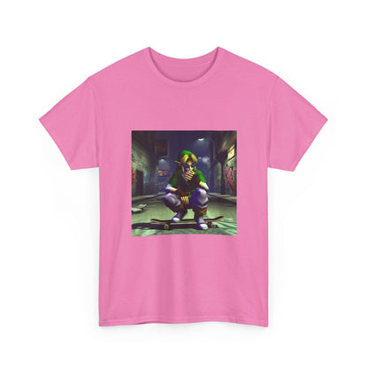 Edgy Link Smoking On Skateboard