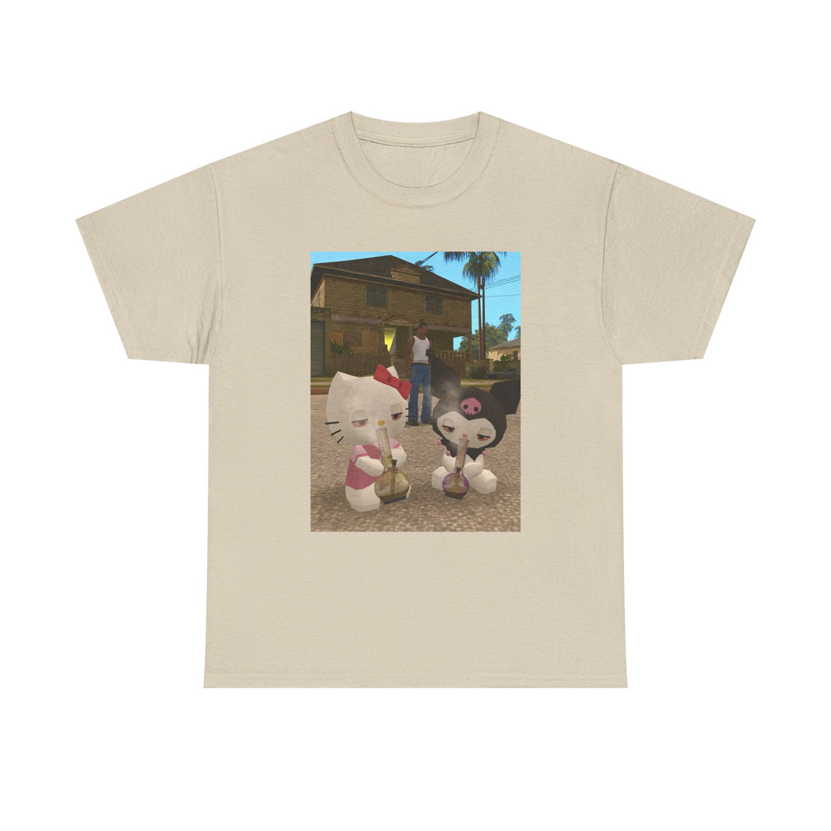 CJ And High Sanrio Characters In Grove Street Tee