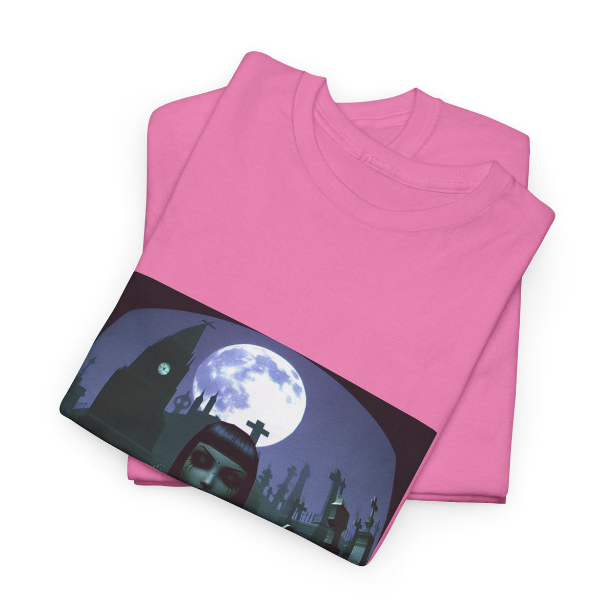 Goth Sim Smoking In Cemetery Moonlight Tee