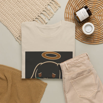 Melancholy Angel Dog Kneeling With Halo Tee