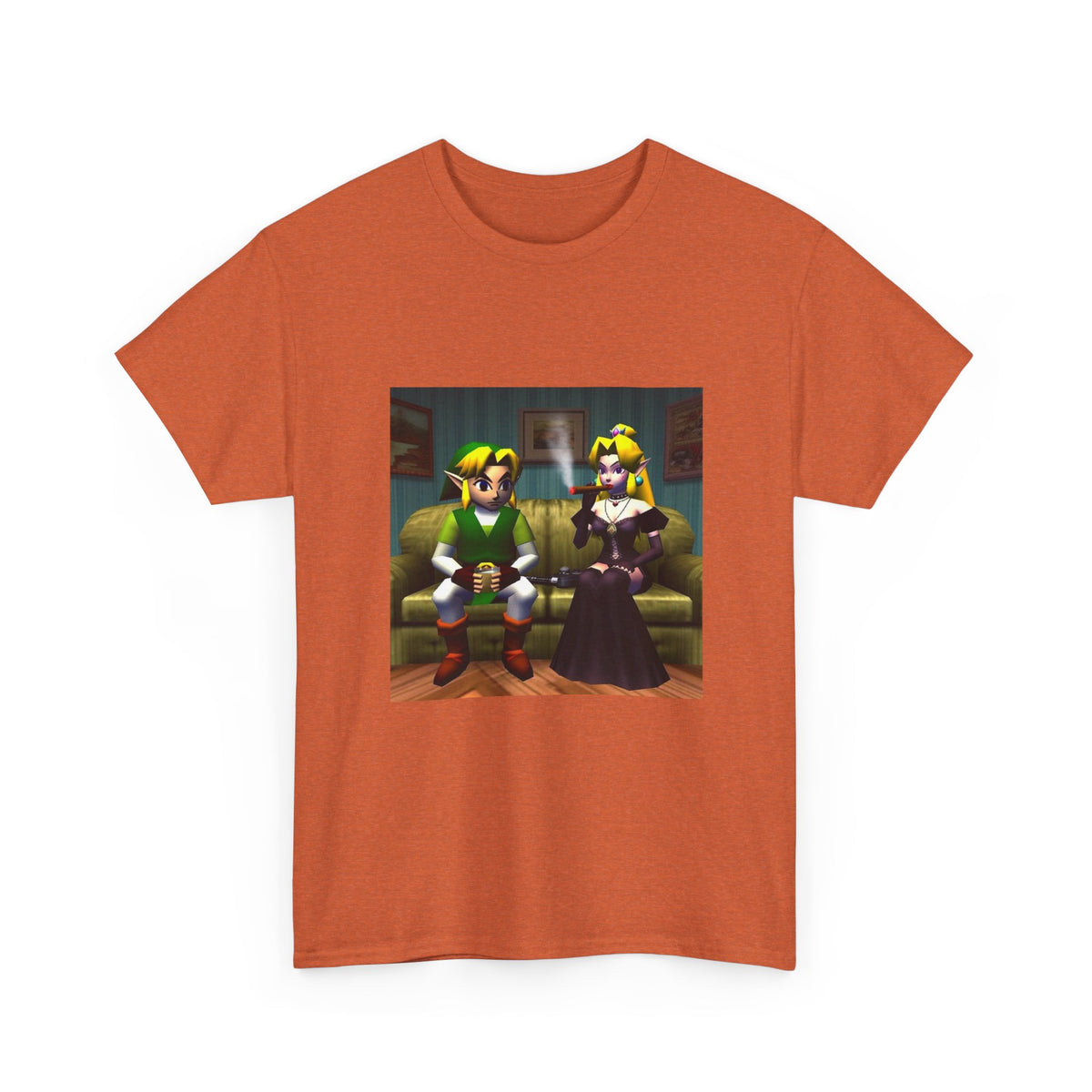 Link and Goth Peach Chillin' and Smoking Tee