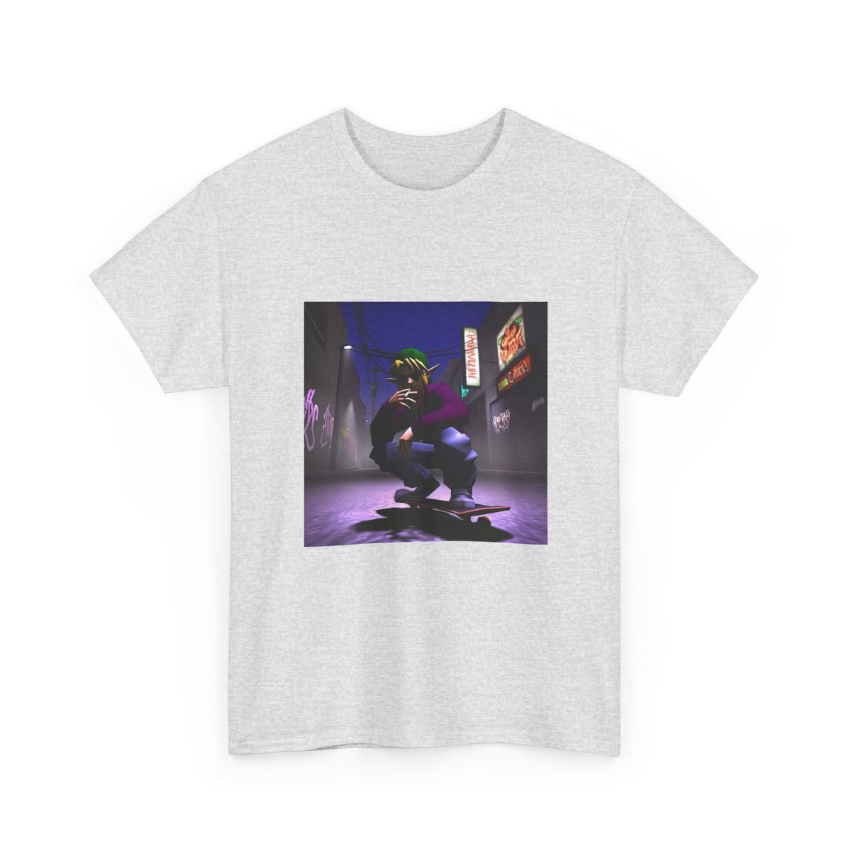 Skater Link Smoking In Neon Alley Tee (Design 8)