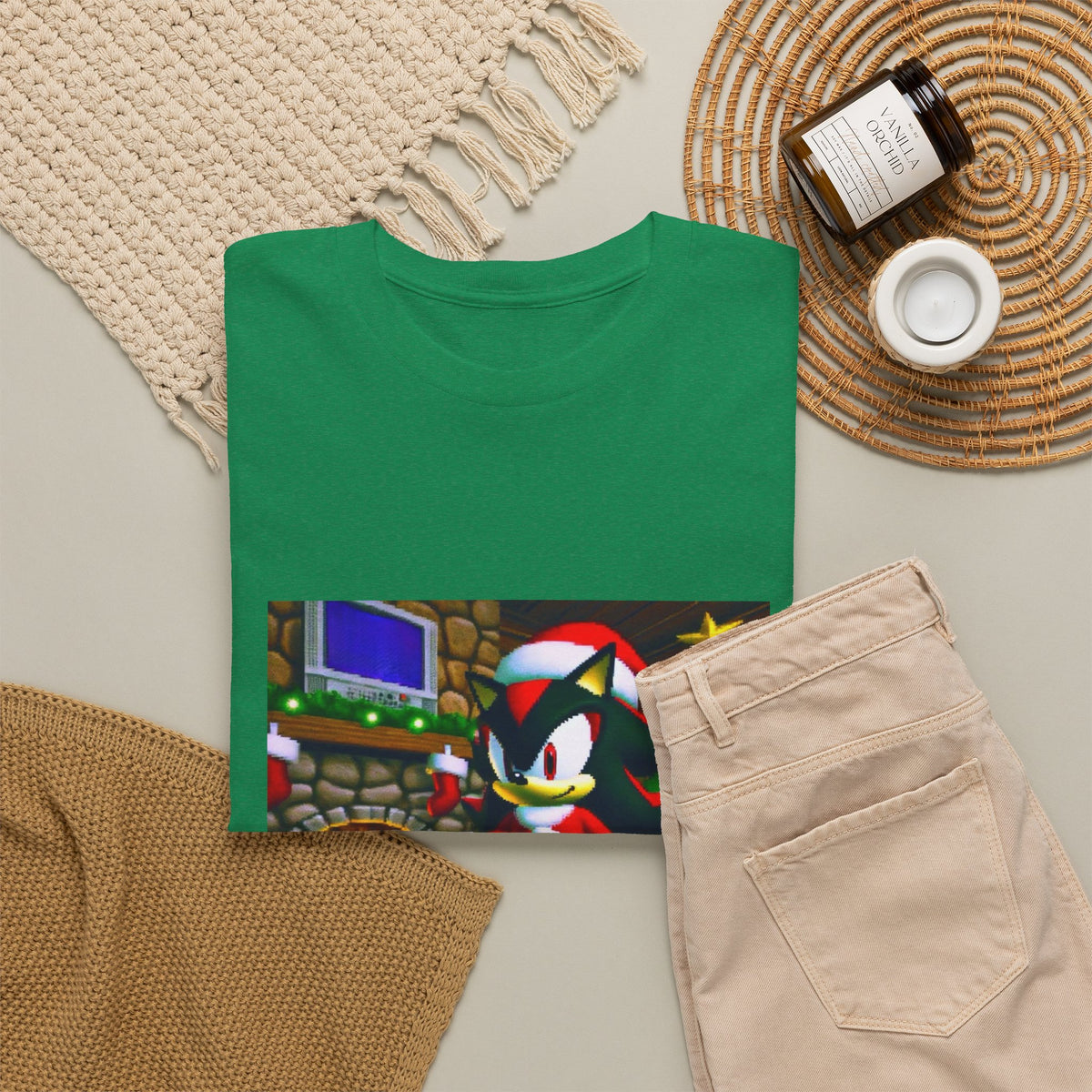 Shadow The Hedgehog Christmas Drip Tee
