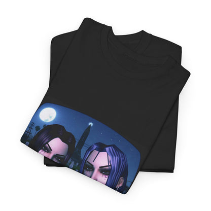 Gothic Gals Smoking In Cemetery Tee