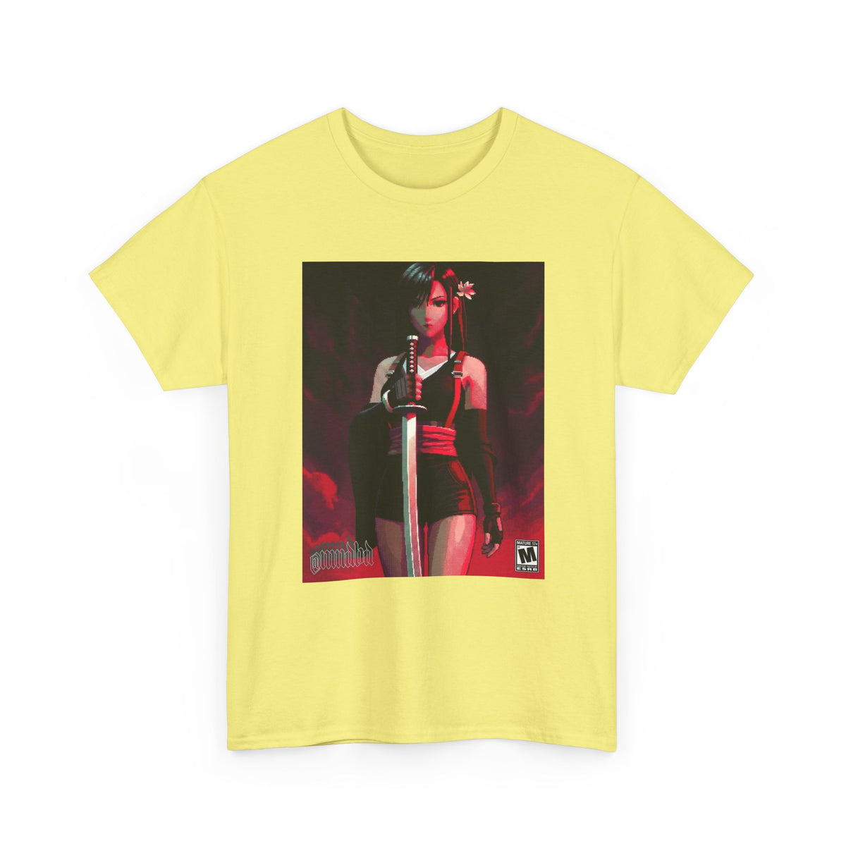 Pixel Tifa Lockhart With Katana Tee