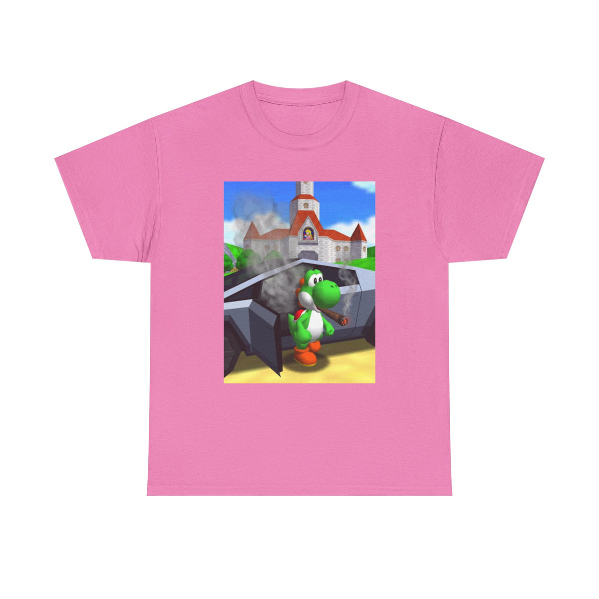 Yoshi Puffing Blunt At Peach's Castle