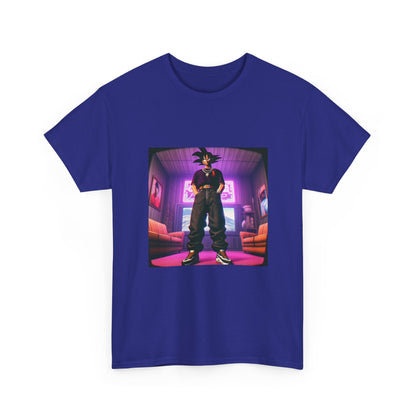 Goku Drip Standing Tall In Neon Room