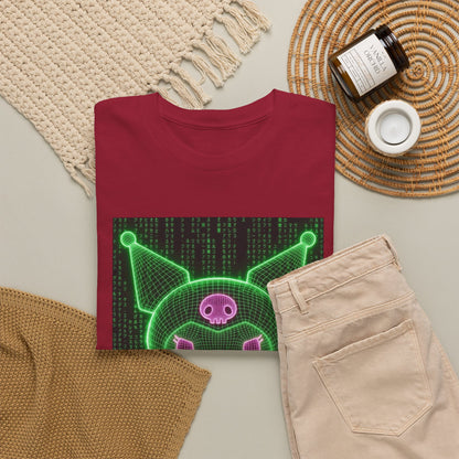Wireframe Cyber Skull Bunny Flipping Off