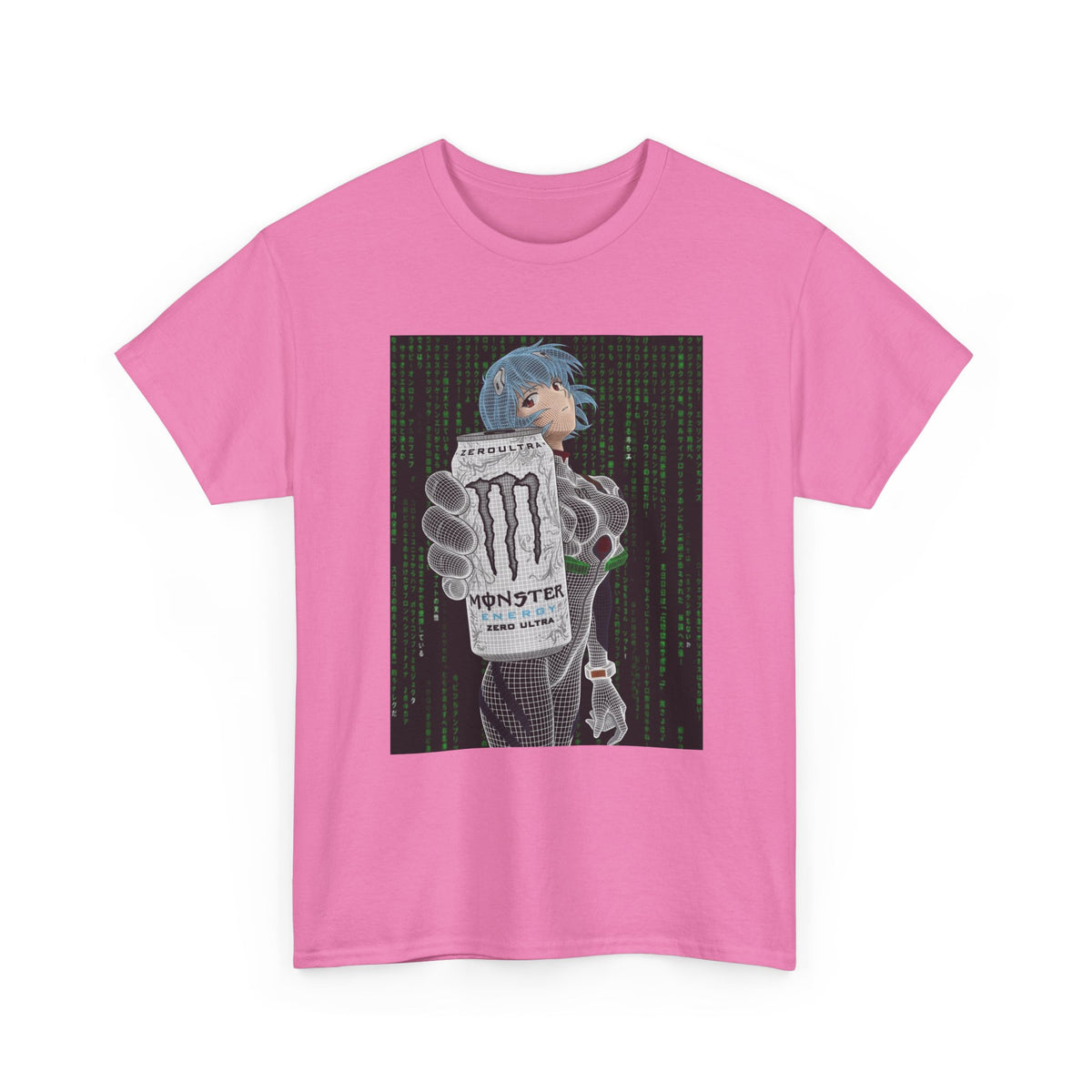 Rei Ayanami Holding Monster Energy Wireframe Tee