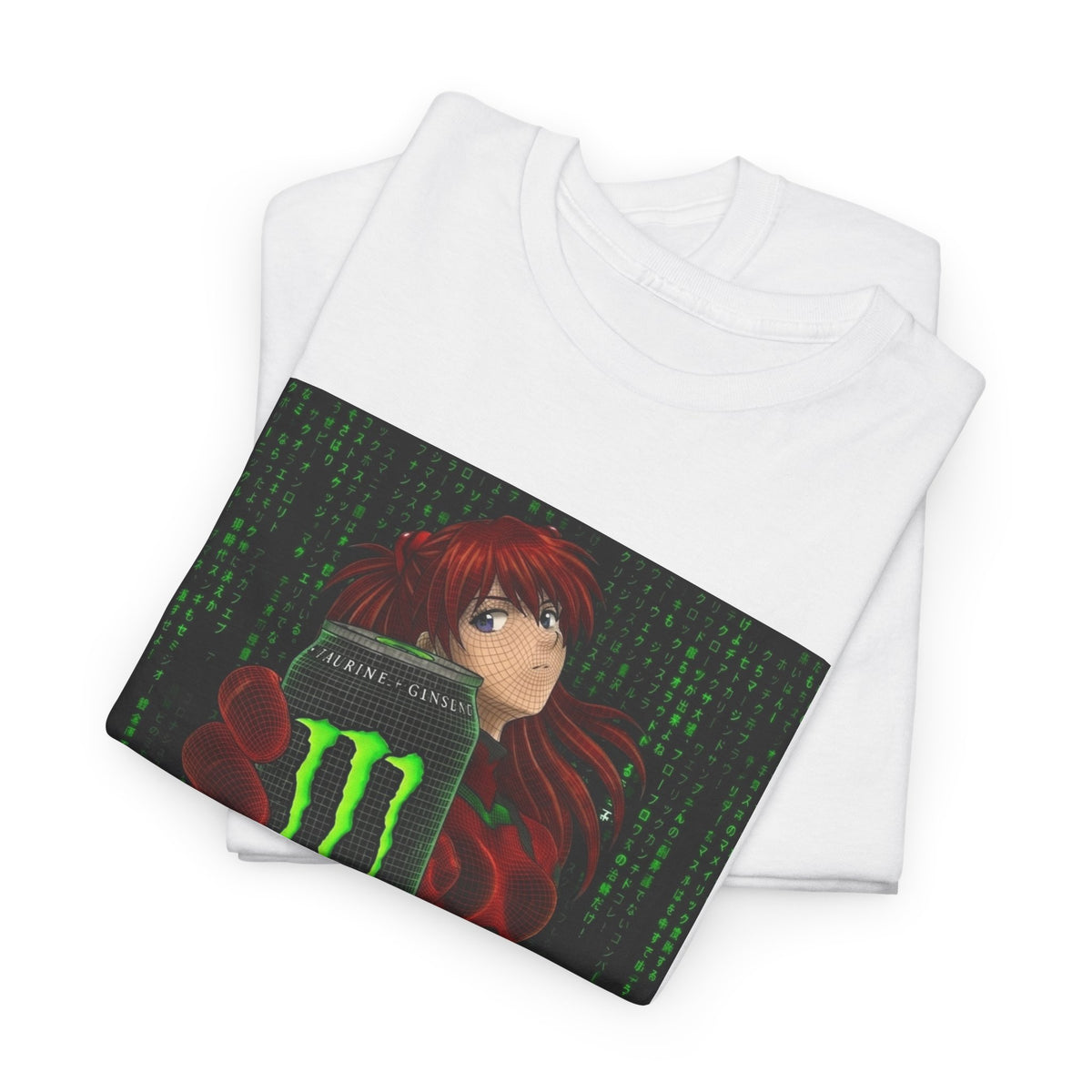 Asuka Wireframe Holding Monster Can