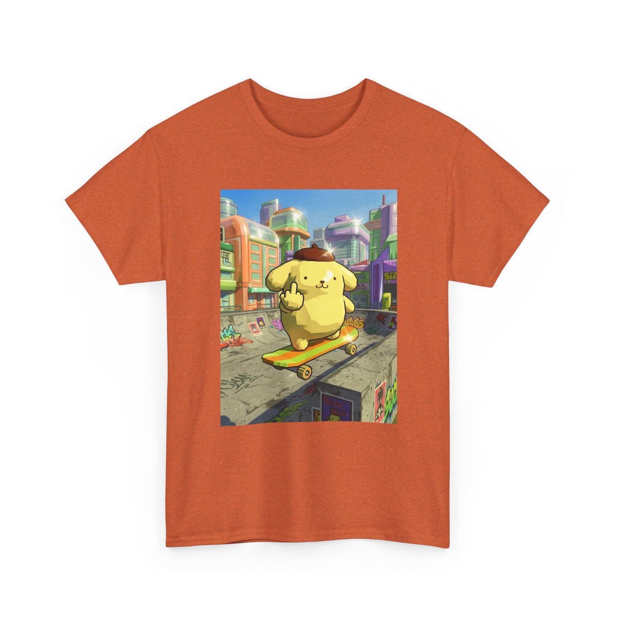 Pompompurin Flipping Bird Skate Park Tee