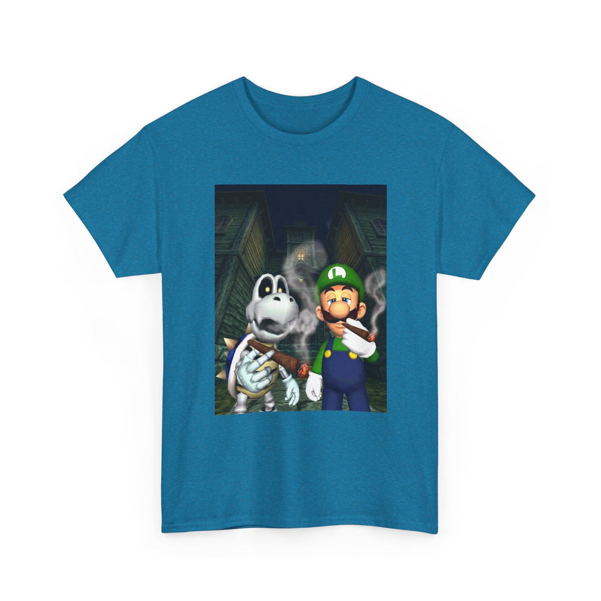 Luigi And Dry Bones Smoking In Spooky Mansion