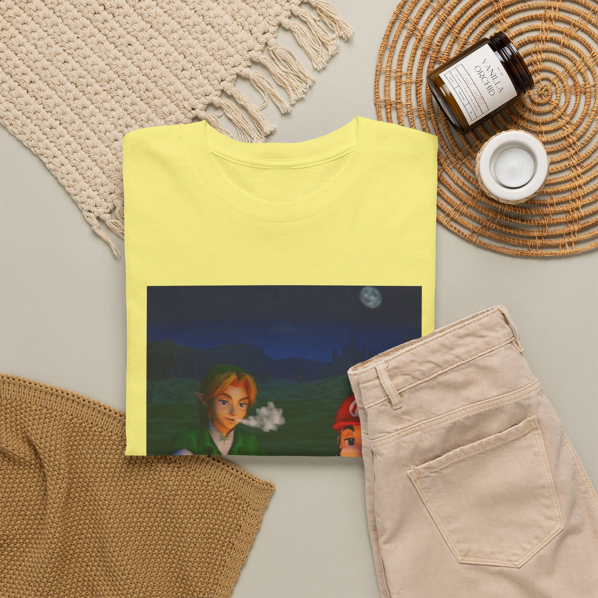 Link and Mario Campfire Smoke Session Tee