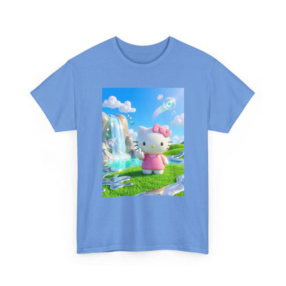 Kitty Flips The Bird In Dreamy Landscape Tee