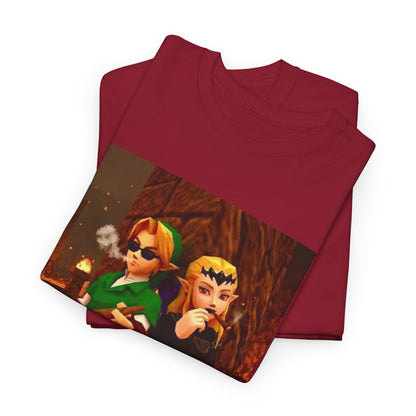 Link and Zelda Chillin' With Cigars Tee