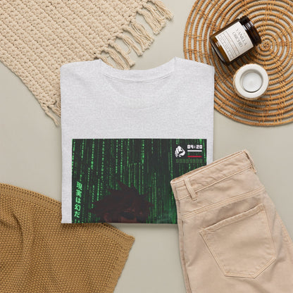 Anime Character Smoking Cigar In Matrix Tee
