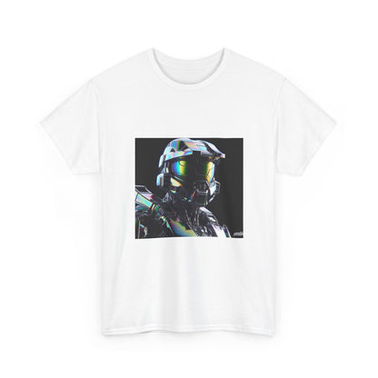 Holographic Cybernetic Sentinel Chrome Helmet Tee