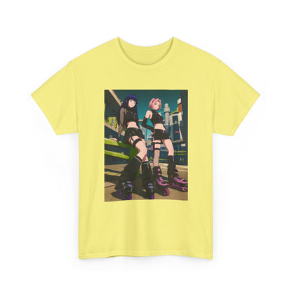 Anime Rollerblade Duo On City Street Tee