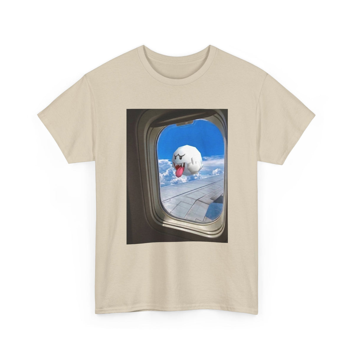 Boo Flipping Off Airplane Window Tee