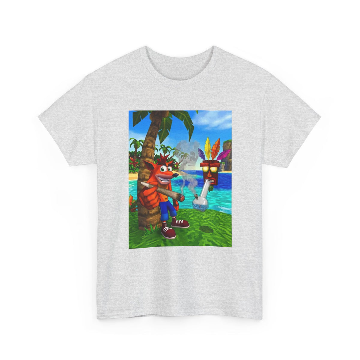 Crash Bandicoot Smoking With Aku Aku Tee