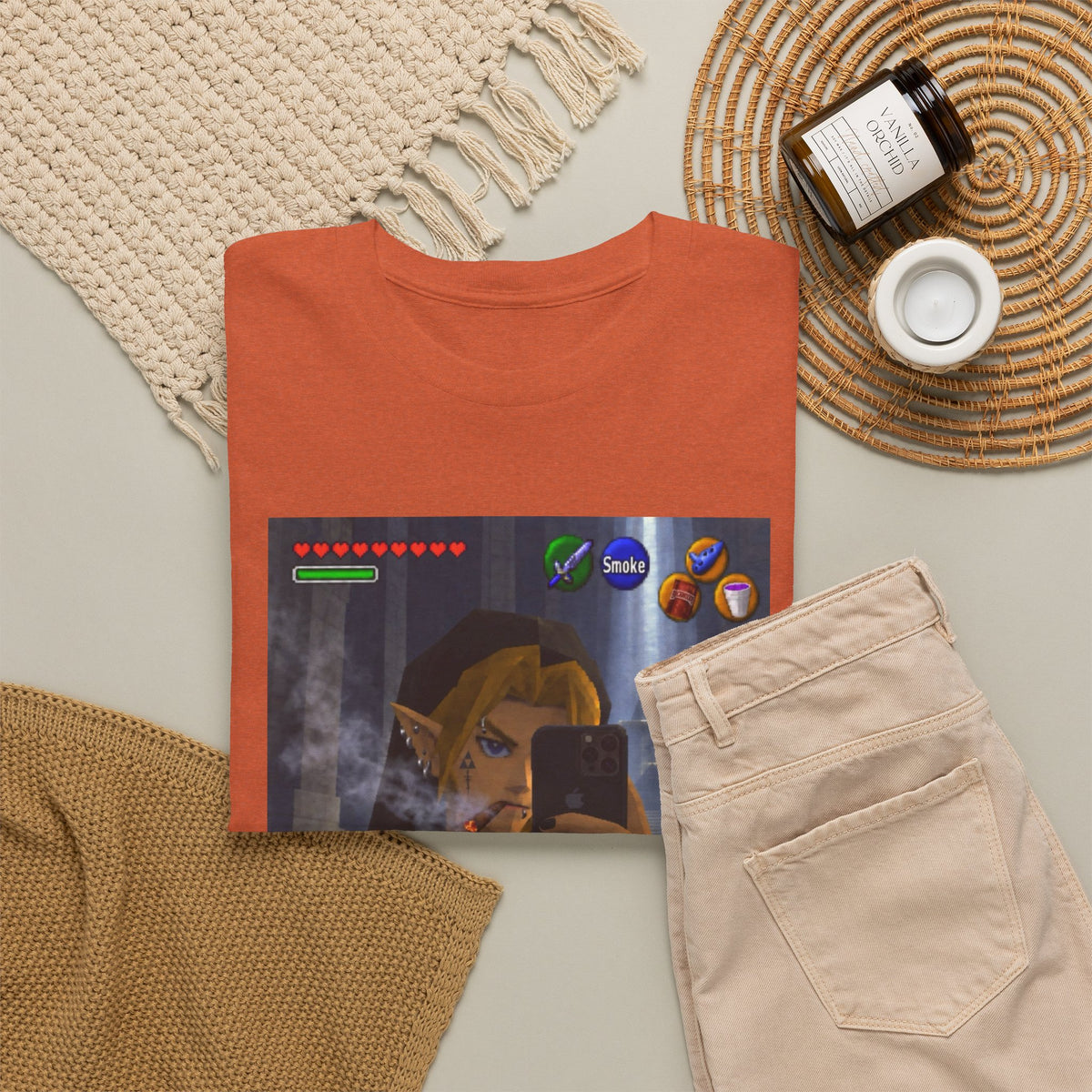Edgy Link Smoking Selfie Tee