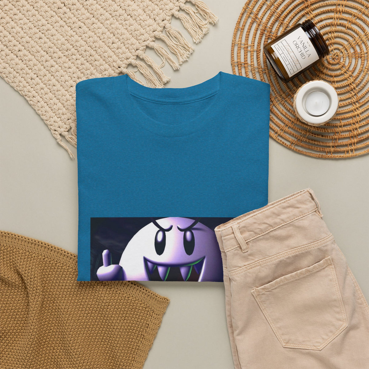 Edgy Ghost Flipping The Bird Tee