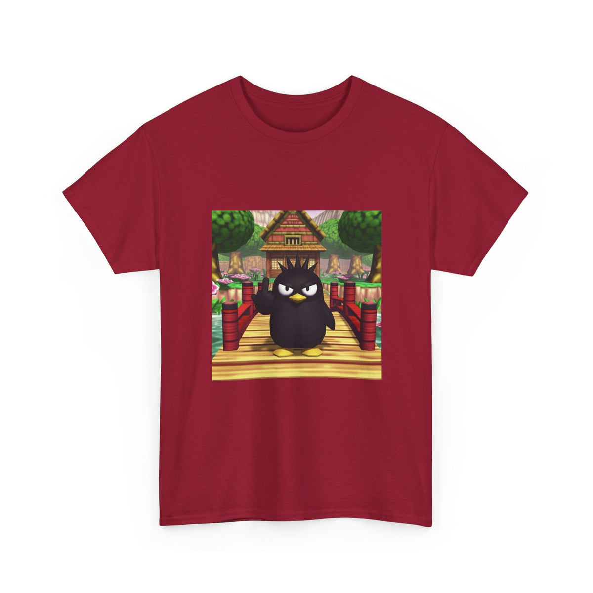 Grumpy Black Bird Flipping Off Tee