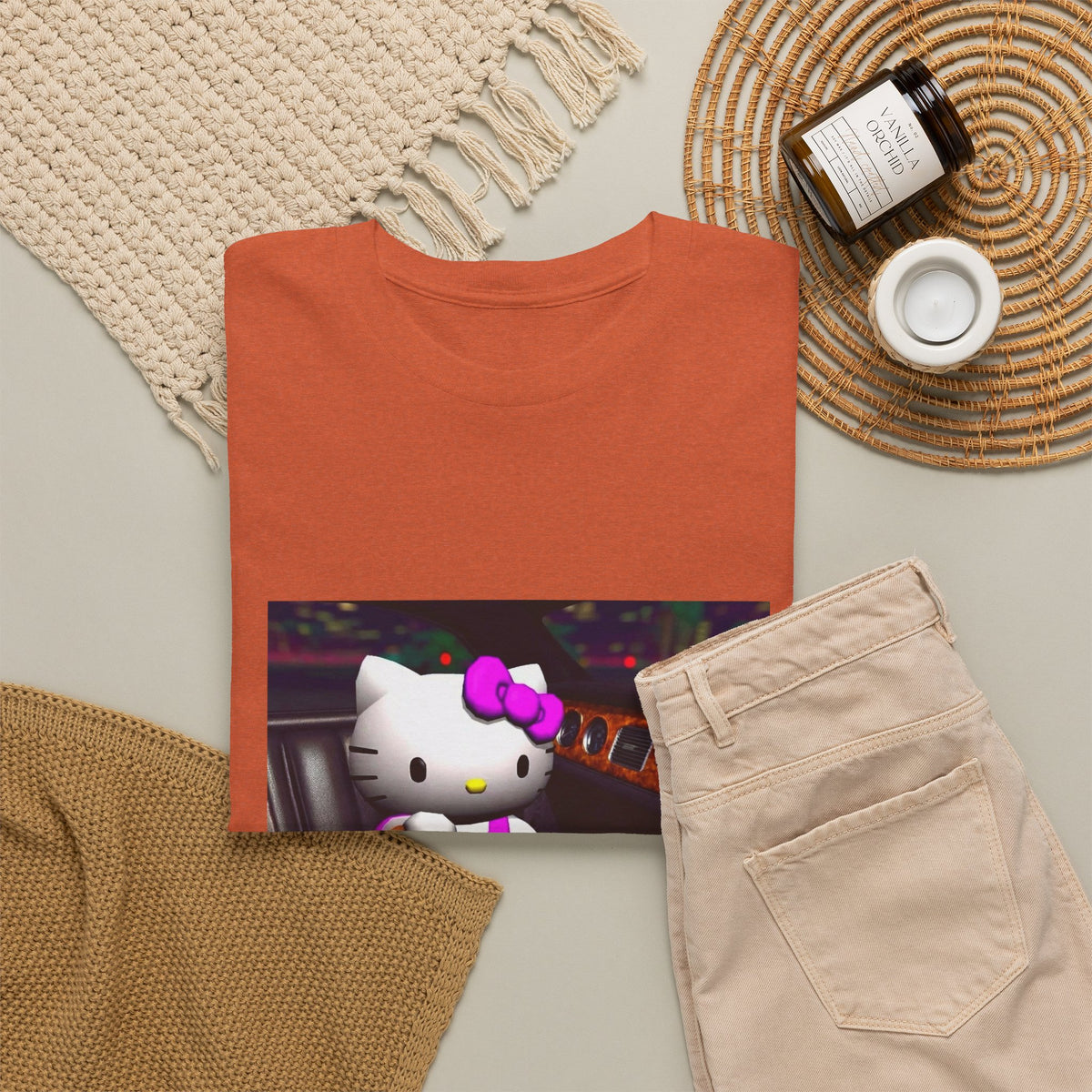 Hello Kitty Pouring Lean In Car Tee