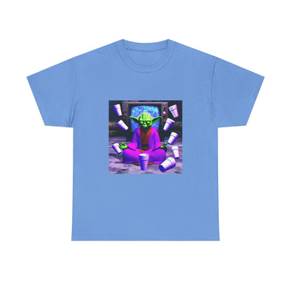Meditating Master Yoda With Purple Cups Tee