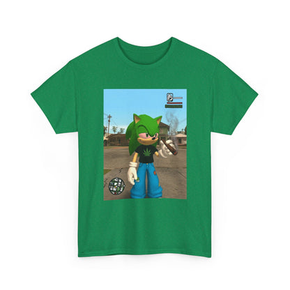 Green Hedgehog Smoking Blunt In San Andreas Tee