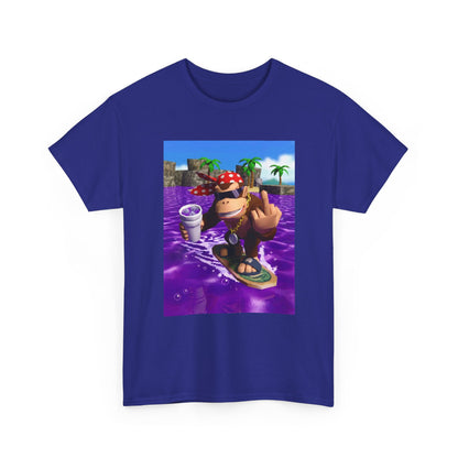 Diddy Kong Surfing Purple Lean Flipping Off Tee