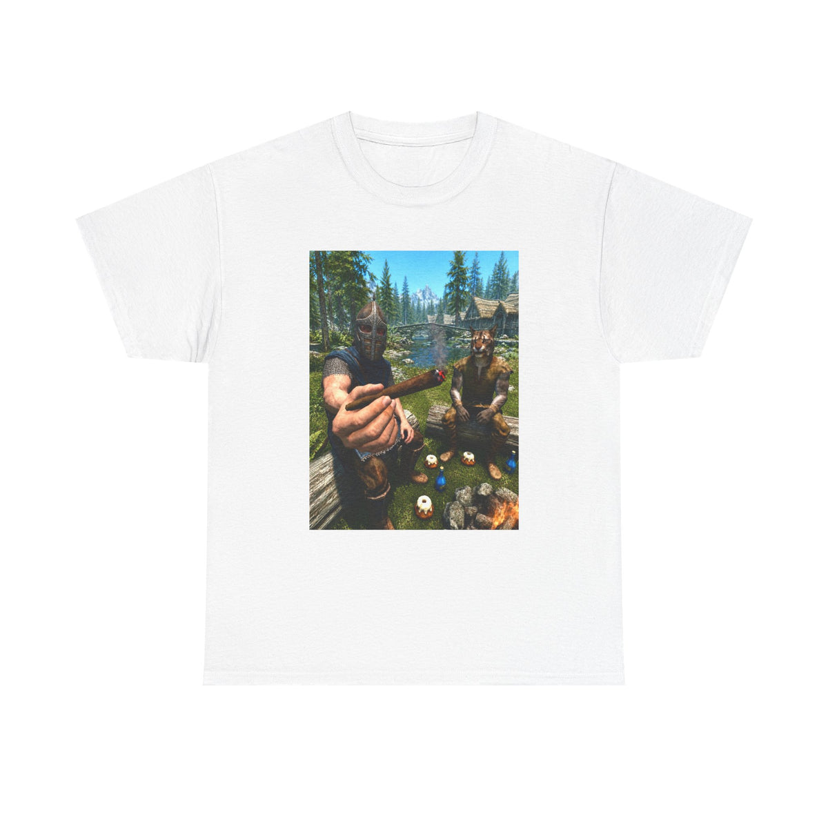 Dragonborn Khajiit Blazing In Skyrim Tee