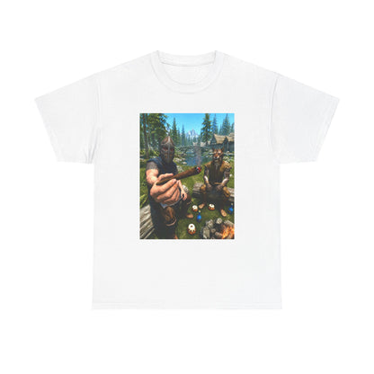 Dragonborn Khajiit Blazing In Skyrim Tee