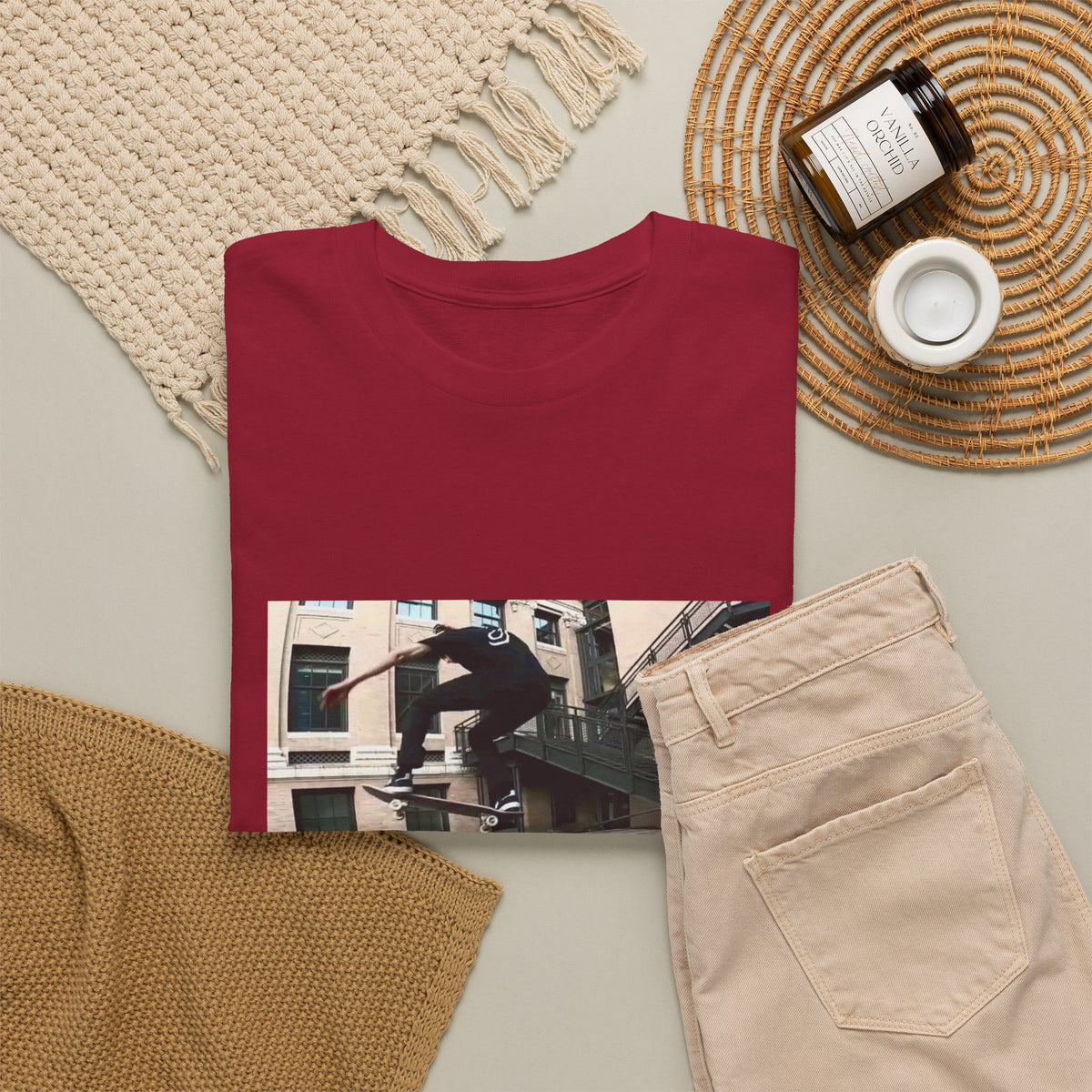 Skater Riding Through Cloud Passage Tee
