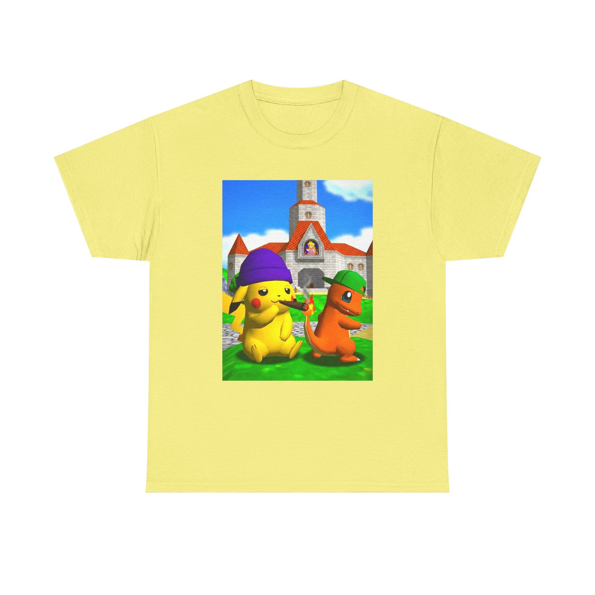 Pikachu And Charmander Chilling At Peach's Castle Tee