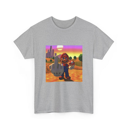 Mario And Mushroom Flipping Off Tee