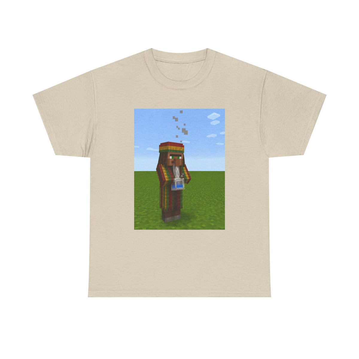 Rasta Minecraft Villager Smoking Tee