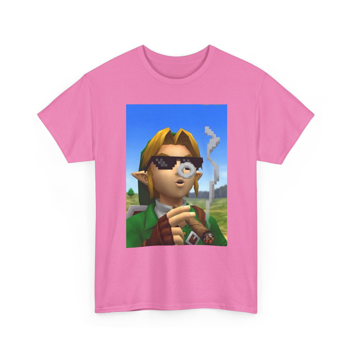 Pixelated Link Smoking With Deal With It Glasses