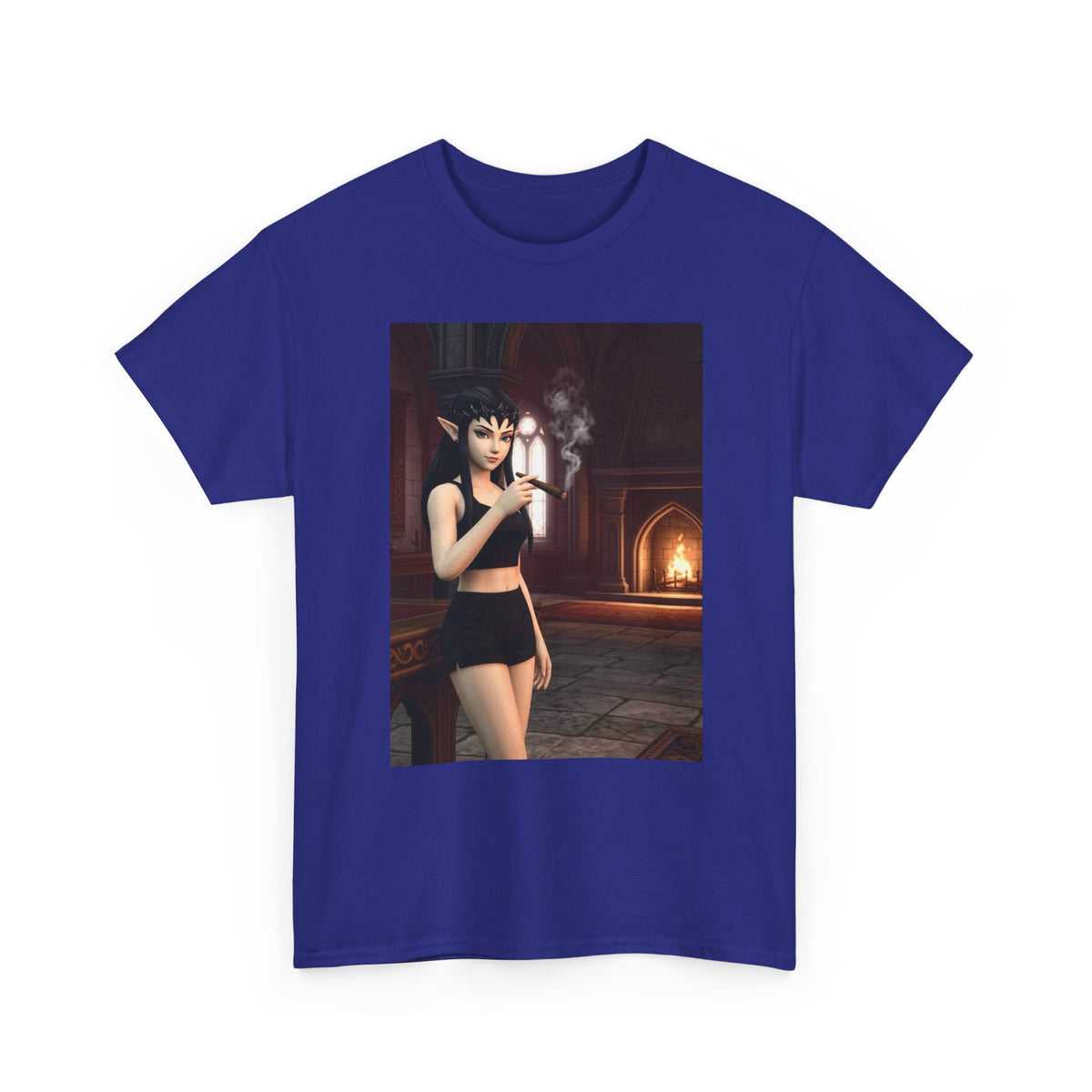 Dark Elf Girl Smoking Cigar Tee
