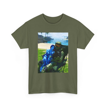Master Chief And Cortana Beach Chill Tee