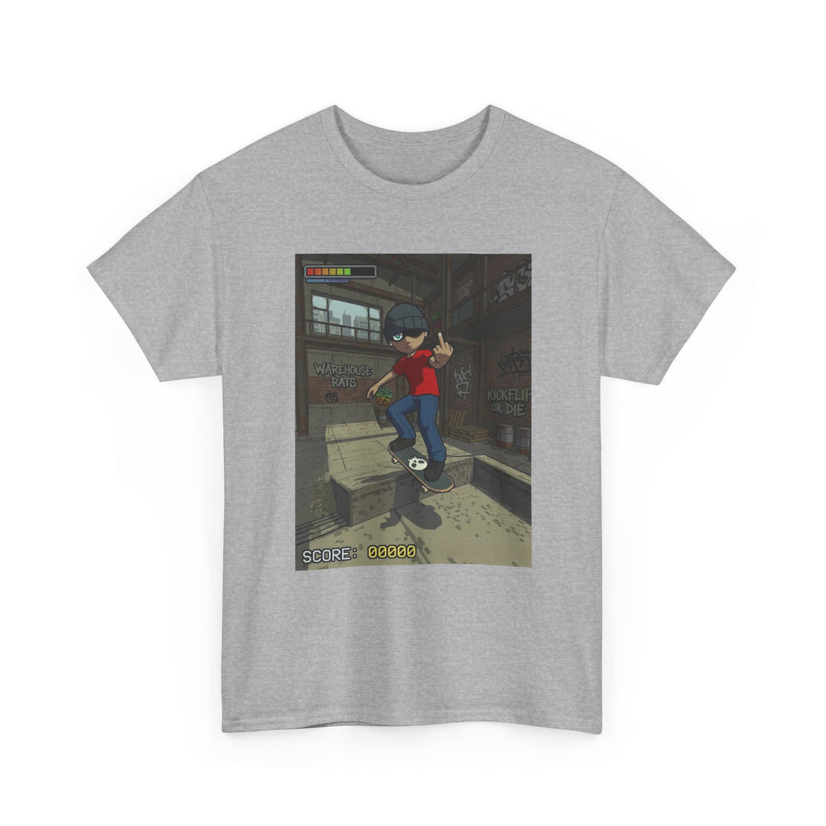 Rebellious Skater Flips Off Warehouse Scene