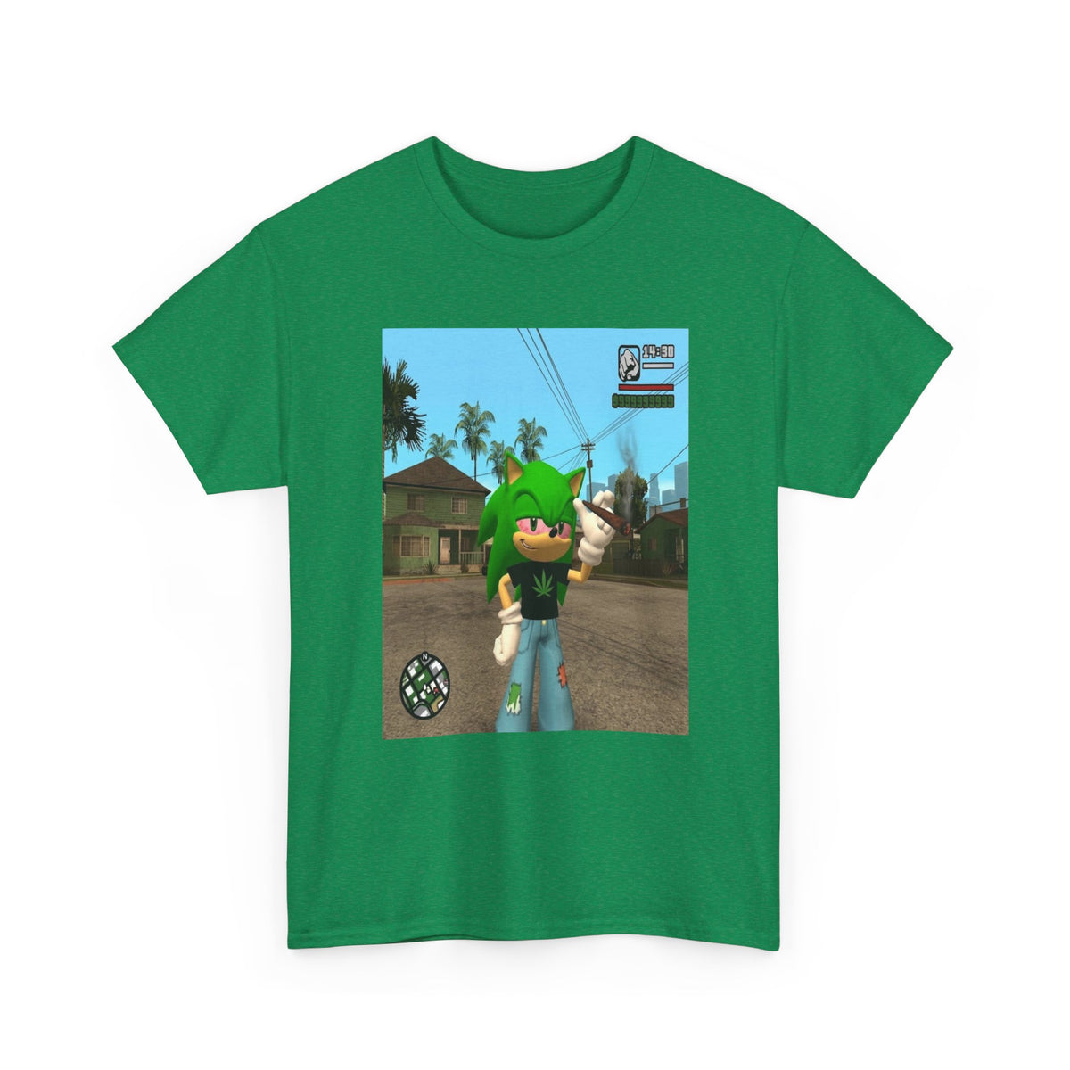 Chill Green Hedgehog Smoking Blunt Tee