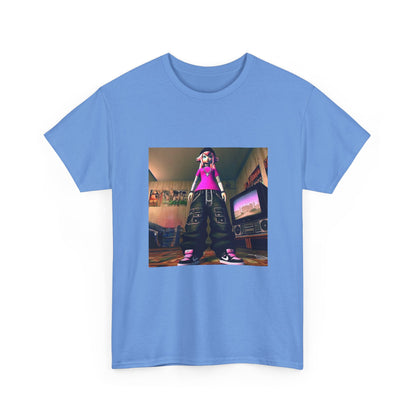 Pink-Haired Anime Girl Standing In Y2K Room