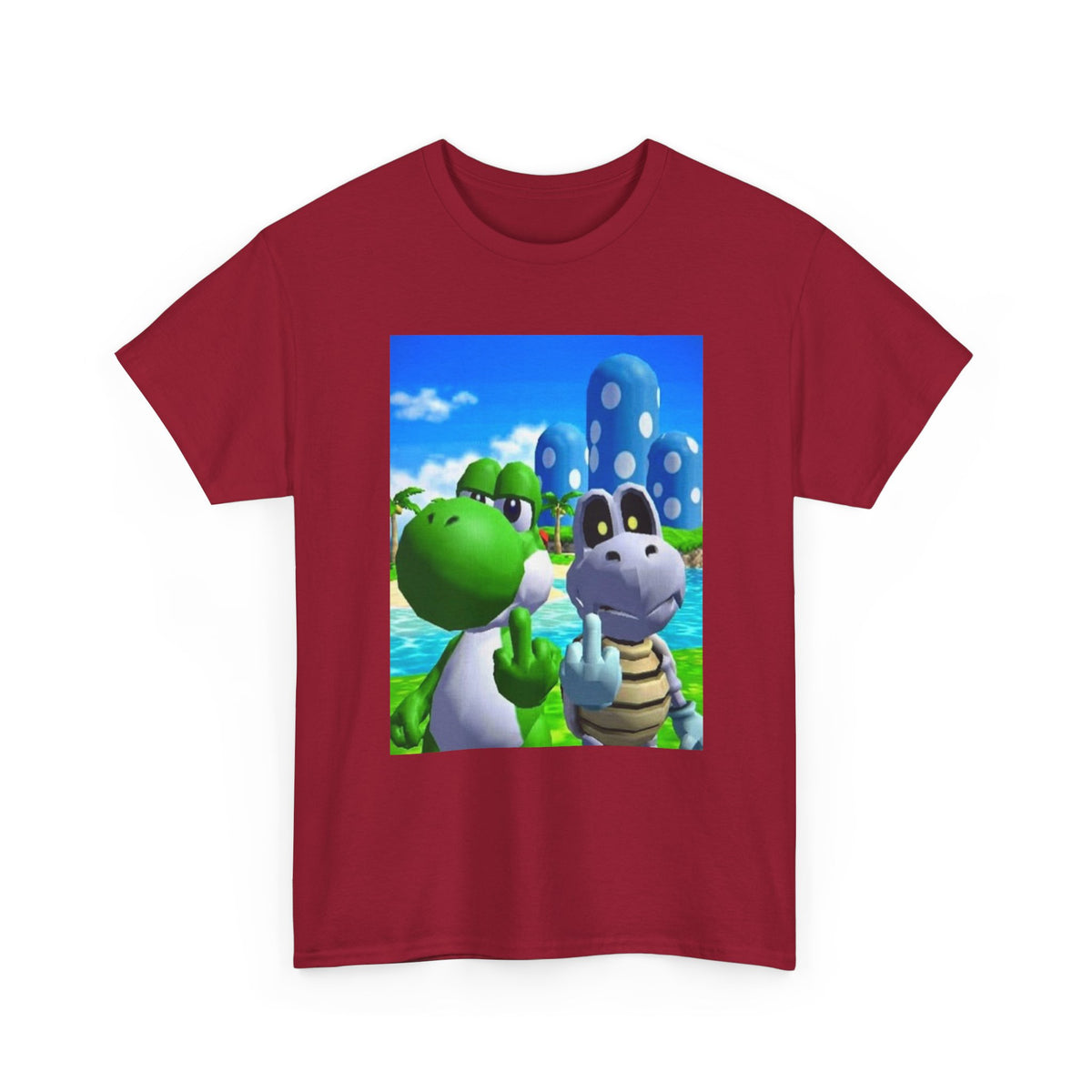 Yoshi and Dry Bones Flipping The Bird Tee (Design 4)