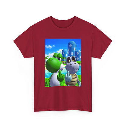 Yoshi and Dry Bones Flipping The Bird Tee (Design 4)