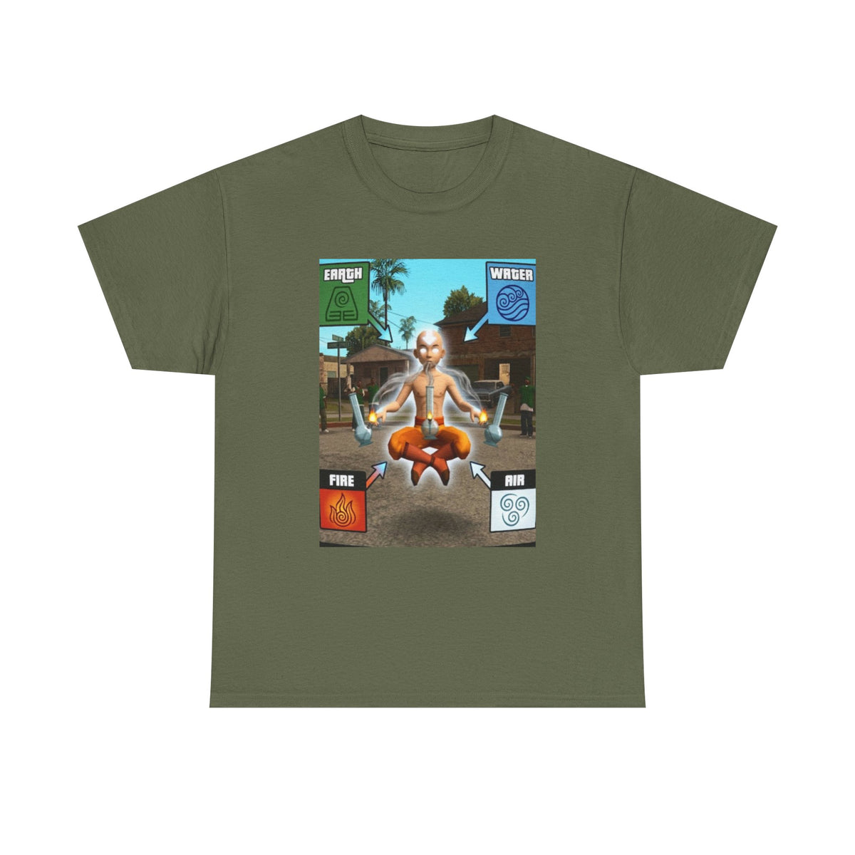 Avatar Aang Element Bending With Bongs Tee